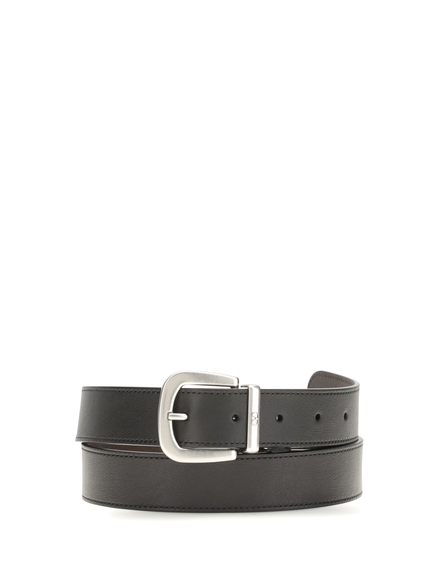 Valentino Garavani Reversible Calf Leather Belt — Black Bos Taurus