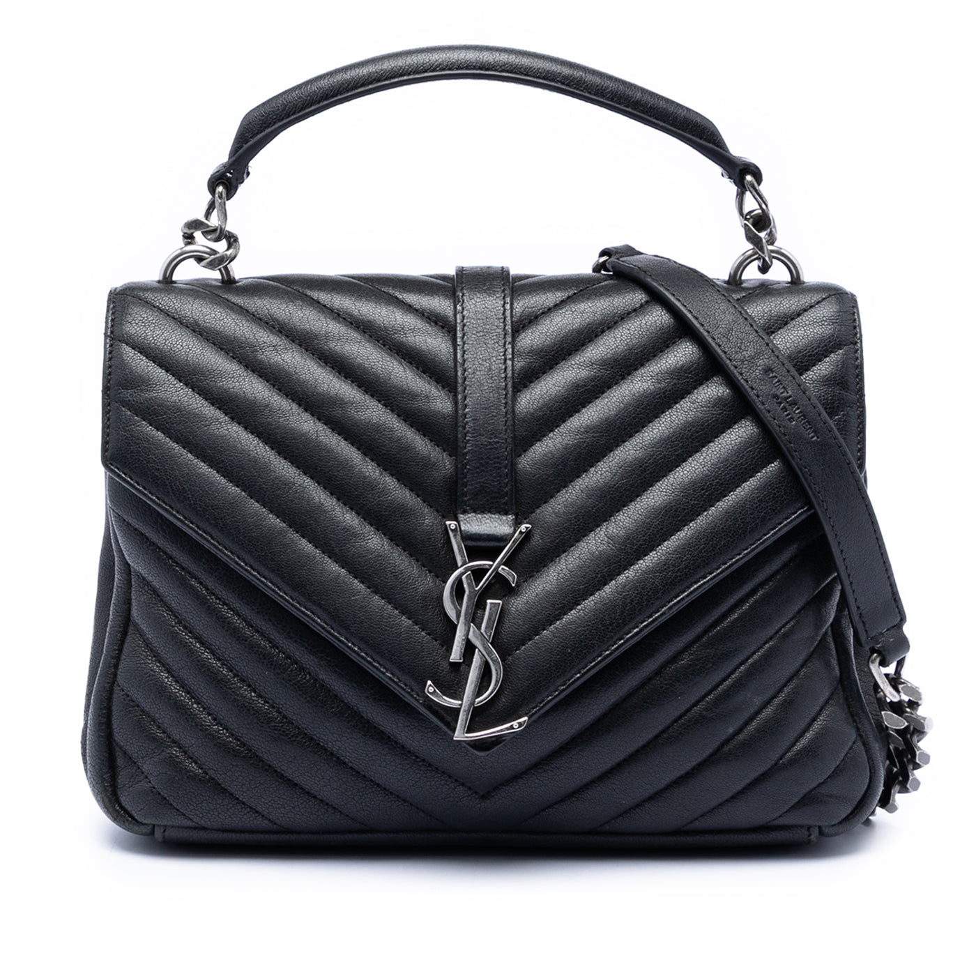 Medium Chevron Sheepskin Monogram College Satchel - Image 1