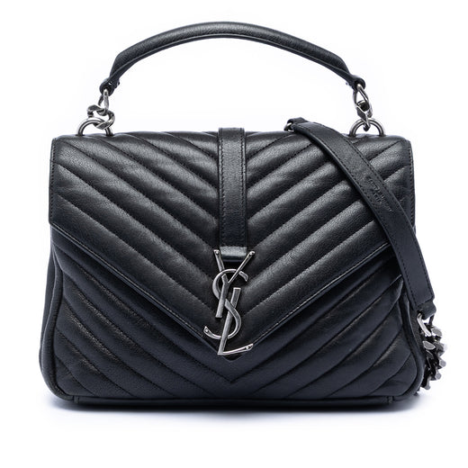 Medium Chevron Sheepskin Monogram College Satchel - Image 1