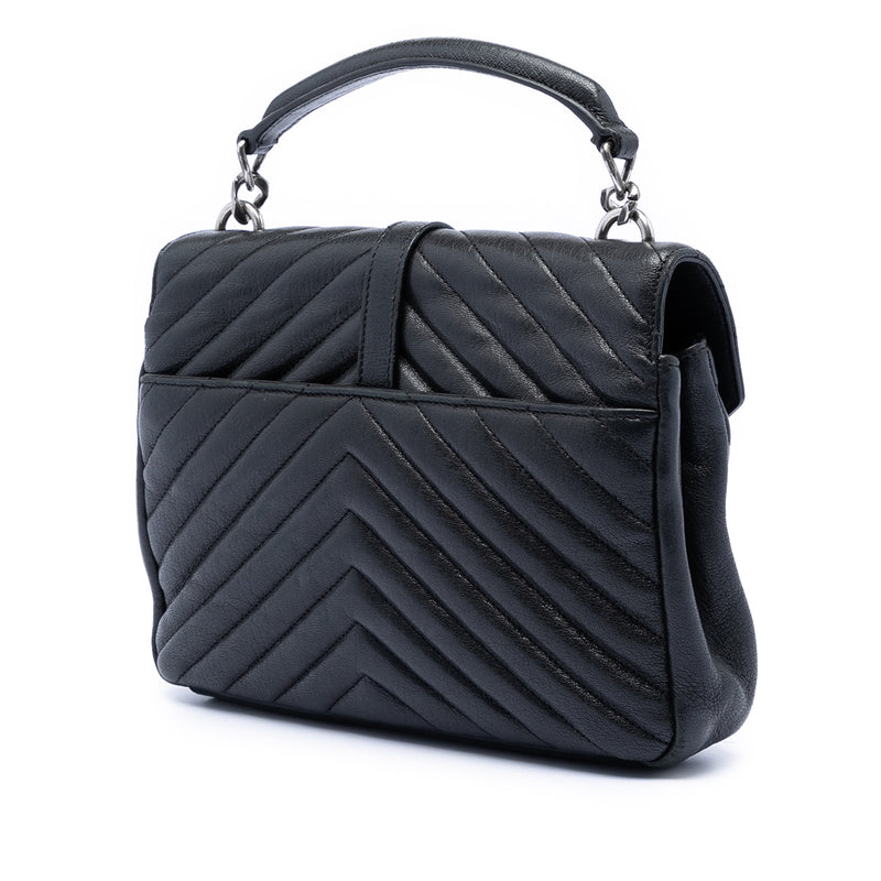 Medium Chevron Sheepskin Monogram College Satchel - Image 2