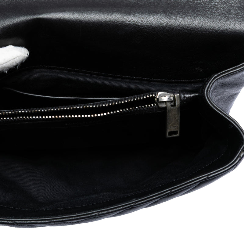 Medium Chevron Sheepskin Monogram College Satchel - Image 4