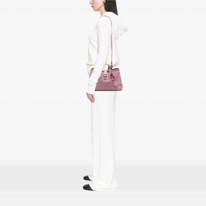 Small Nappa Intrecciato Roma Satchel - Image 7
