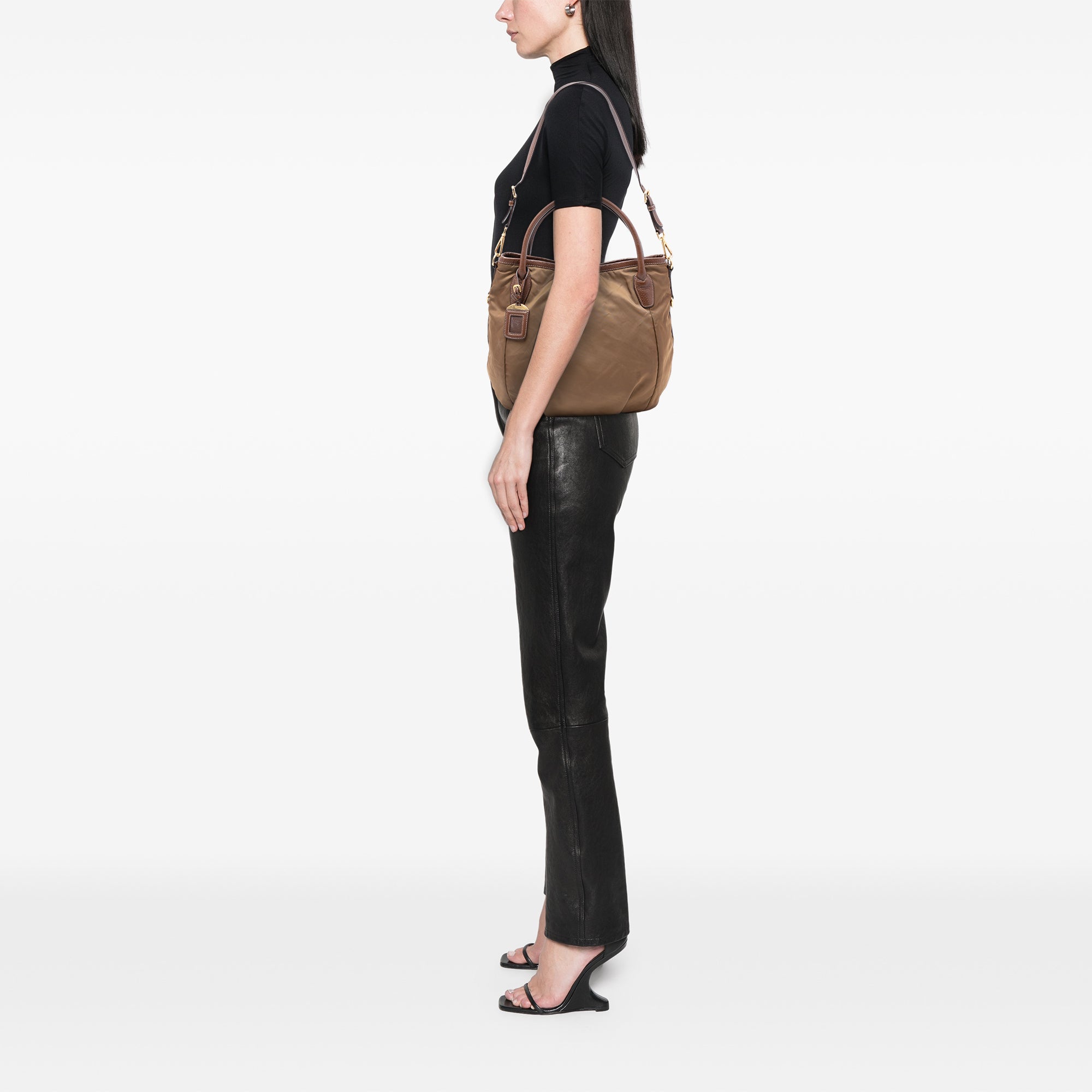 Vitello Daino Trimmed Tessuto Satchel - Image 6