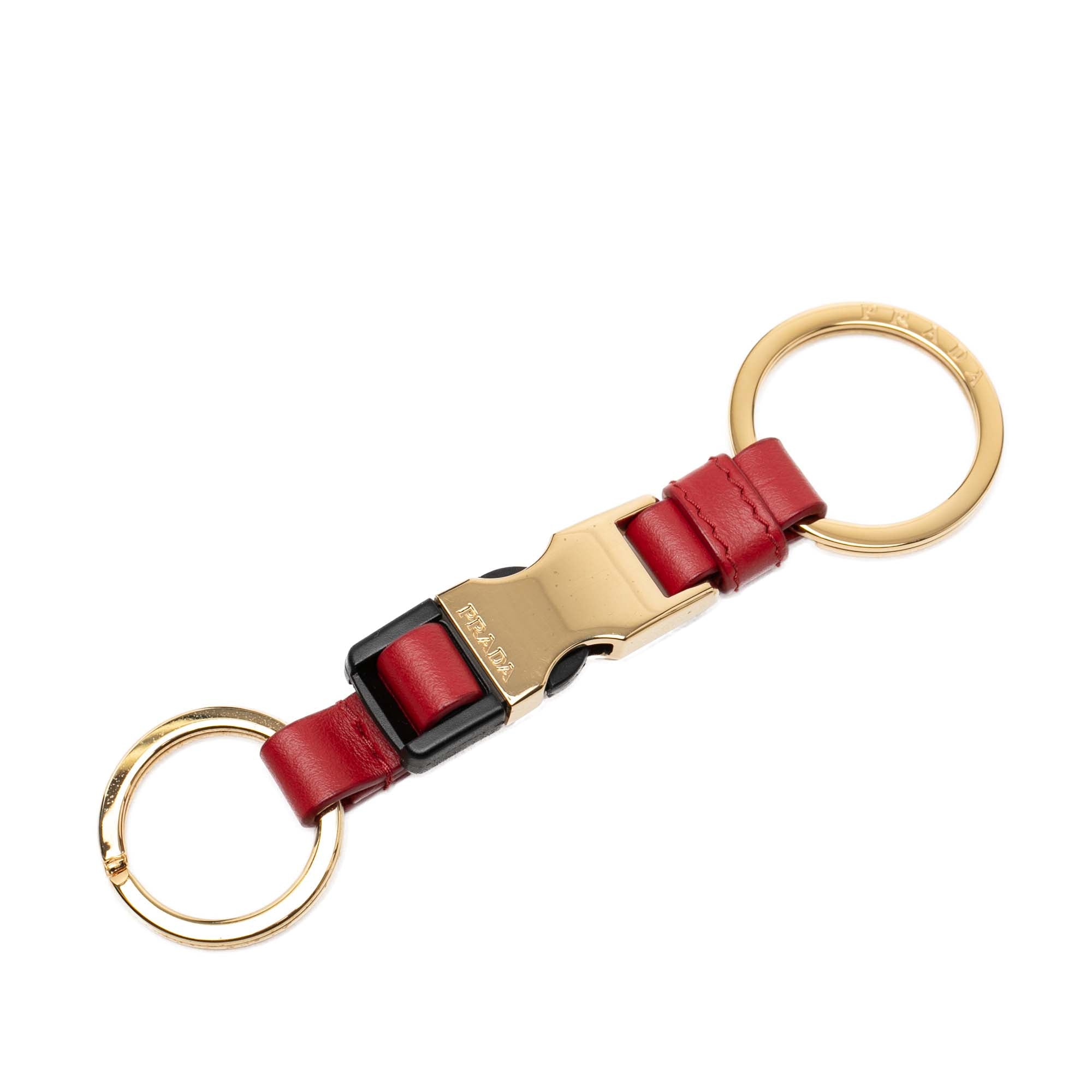 City Calf Leather Tuc Key Ring - Image 1