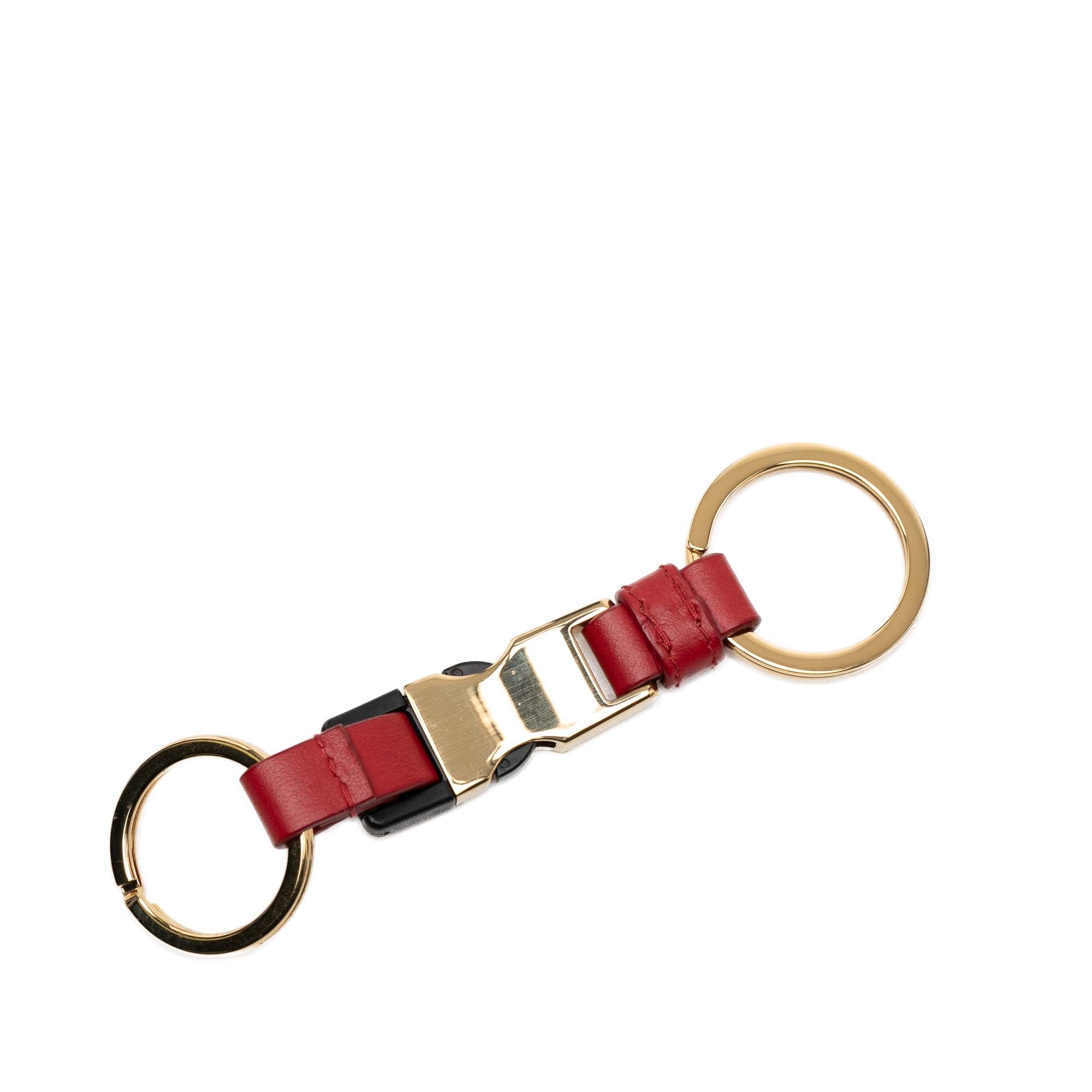 City Calf Leather Tuc Key Ring - Image 2