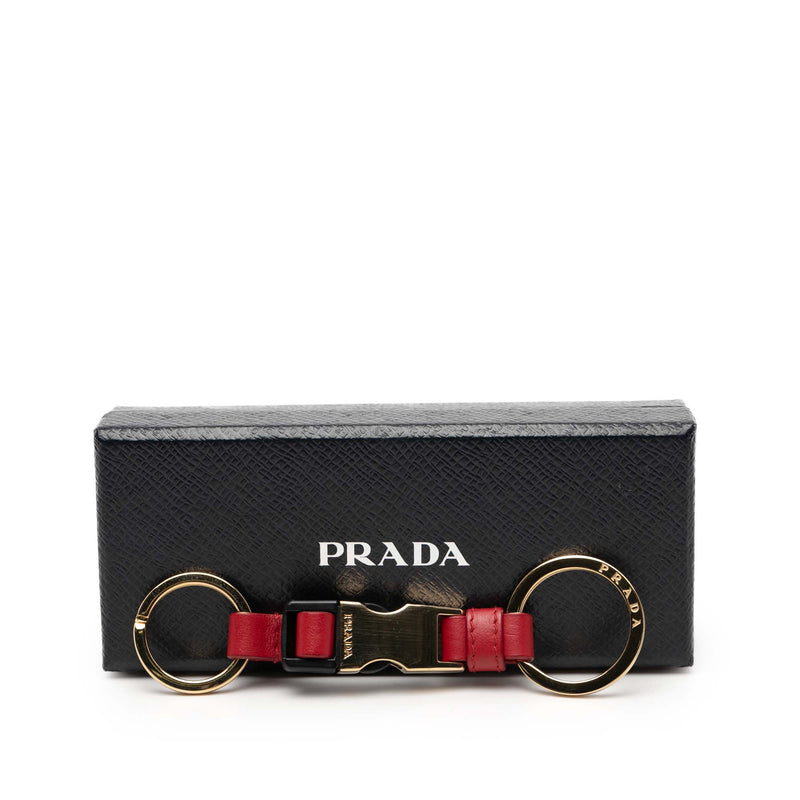 City Calf Leather Tuc Key Ring - Image 5