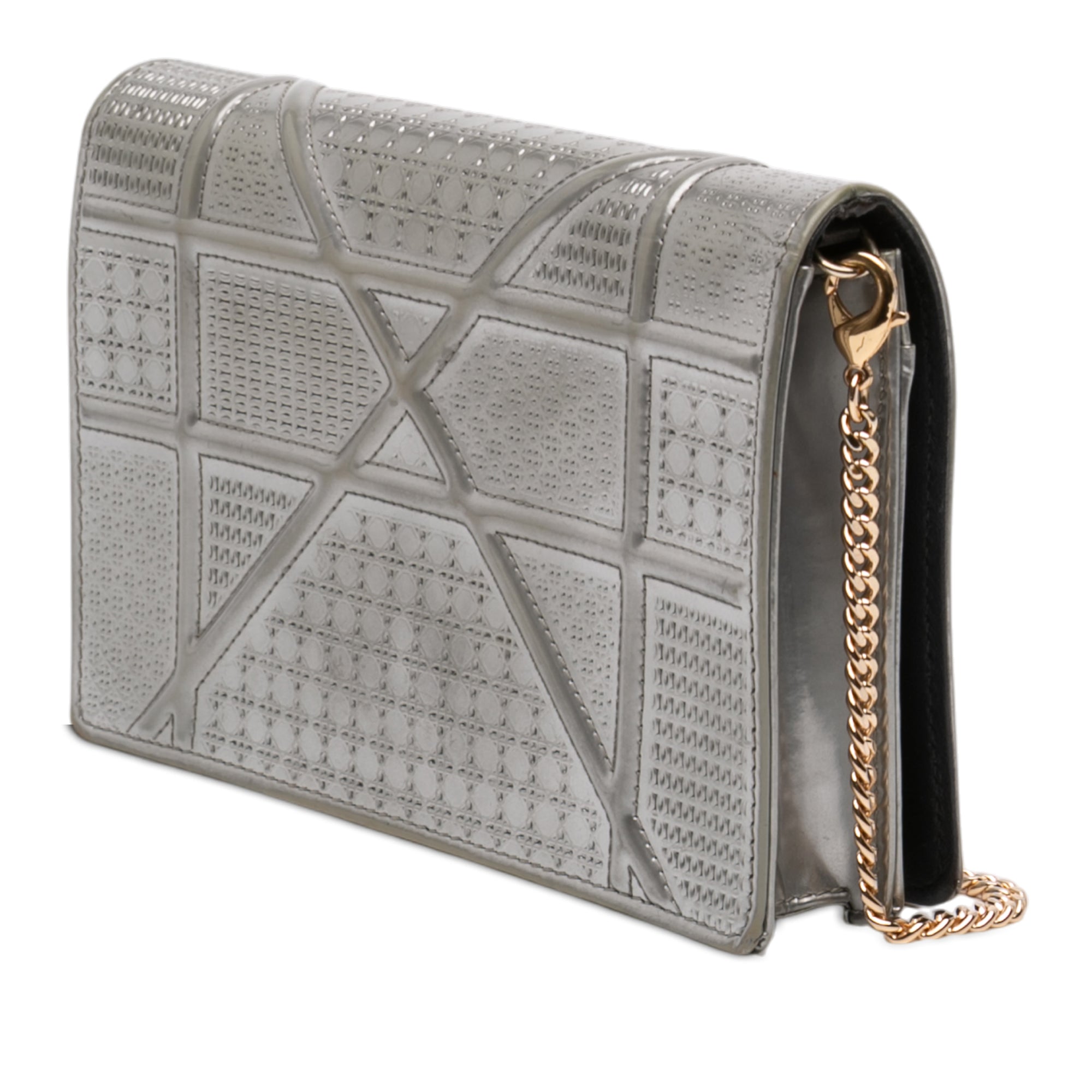 Metallic Patent Microcannage Diorama Wallet on Chain - Image 2