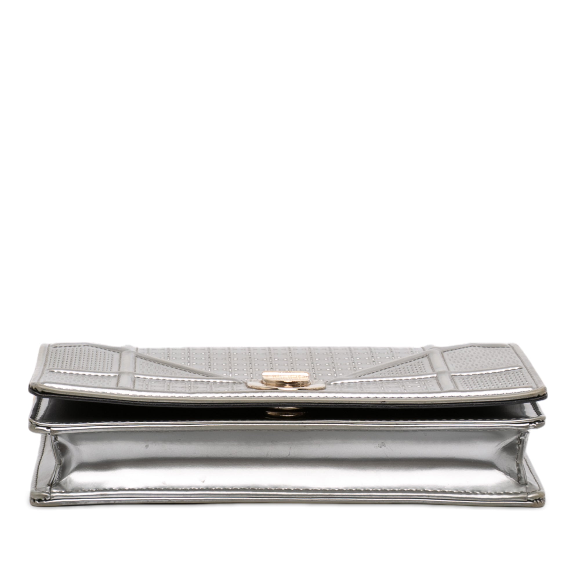 Metallic Patent Microcannage Diorama Wallet on Chain - Image 3