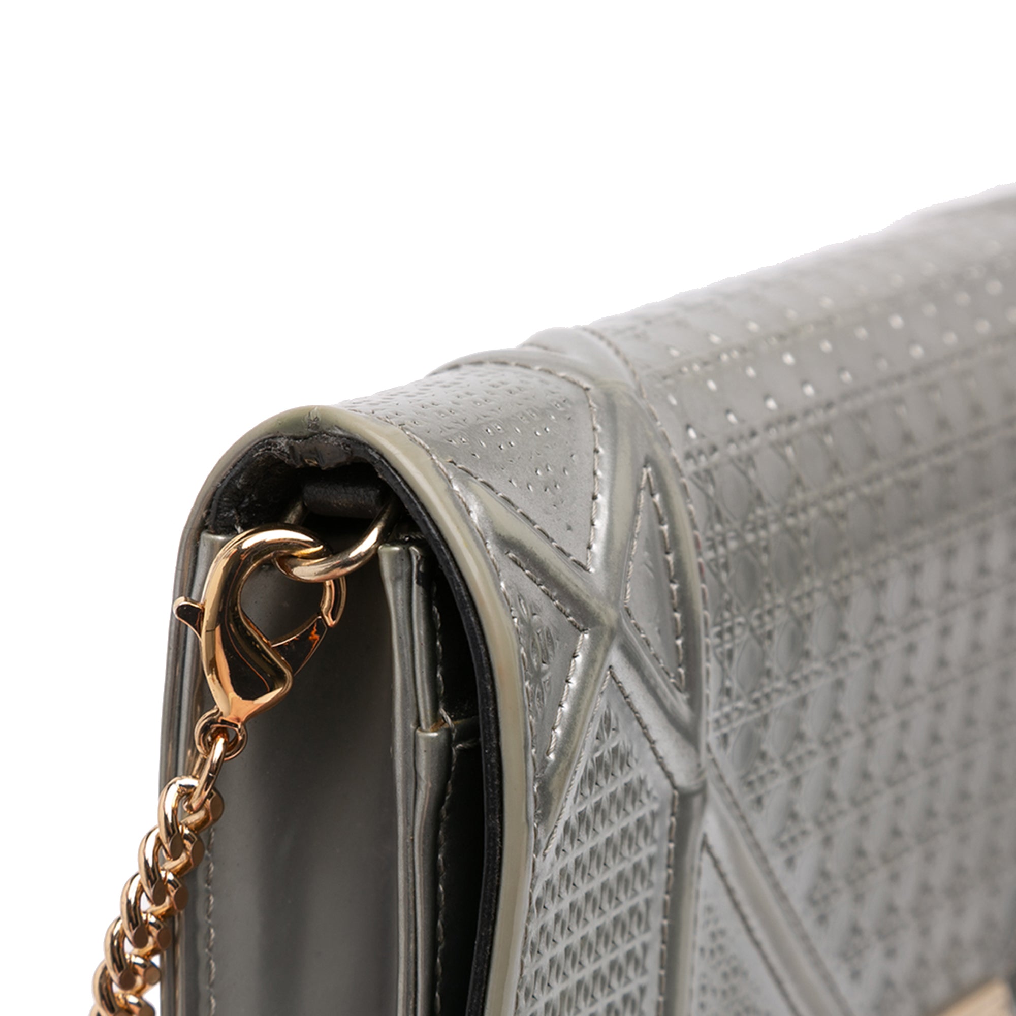 Metallic Patent Microcannage Diorama Wallet on Chain - Image 9