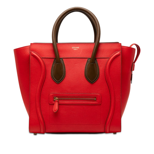 Mini Bicolor Leather Luggage Tote - Image 1