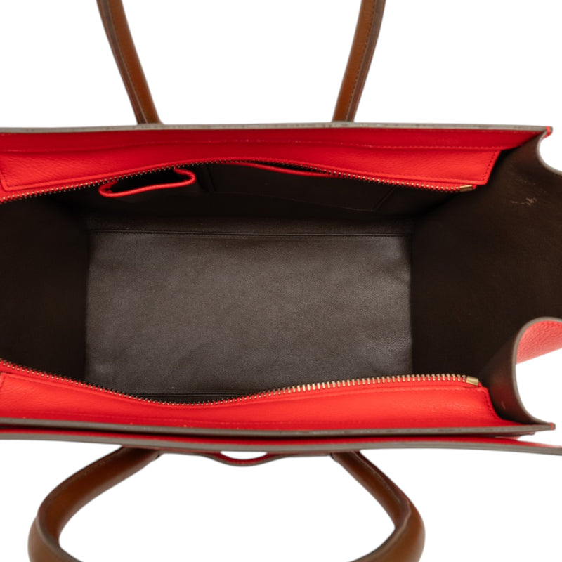 Mini Bicolor Leather Luggage Tote - Image 4
