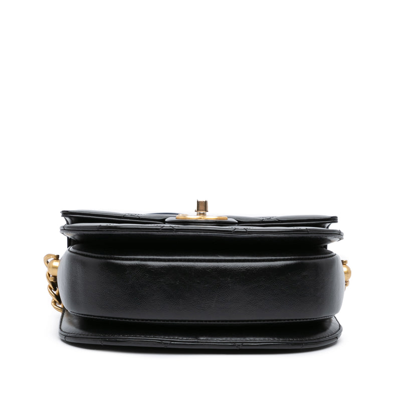 CC Quilted Calfskin Round Moon Messenger Flap - Image 3