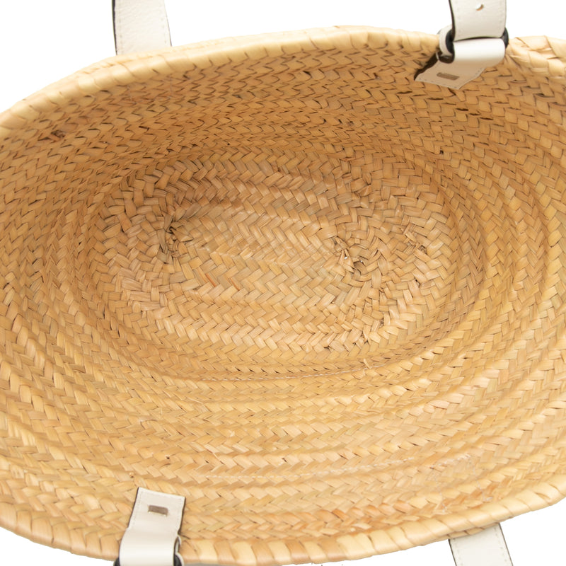 Medium Raffia Anagram Basket Tote - Image 4