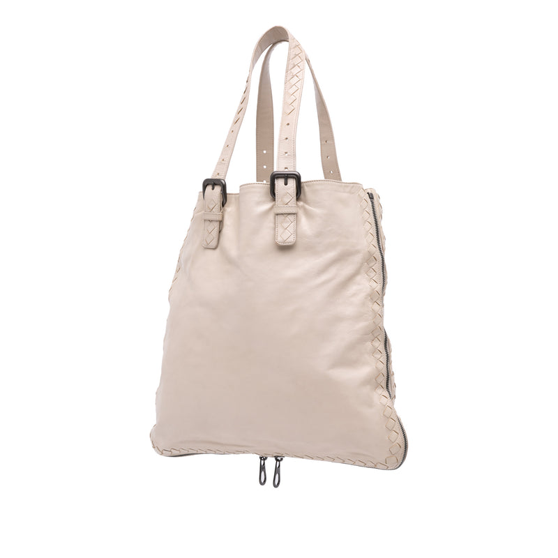 Leather Intrecciato Side Zip Tote - Image 2