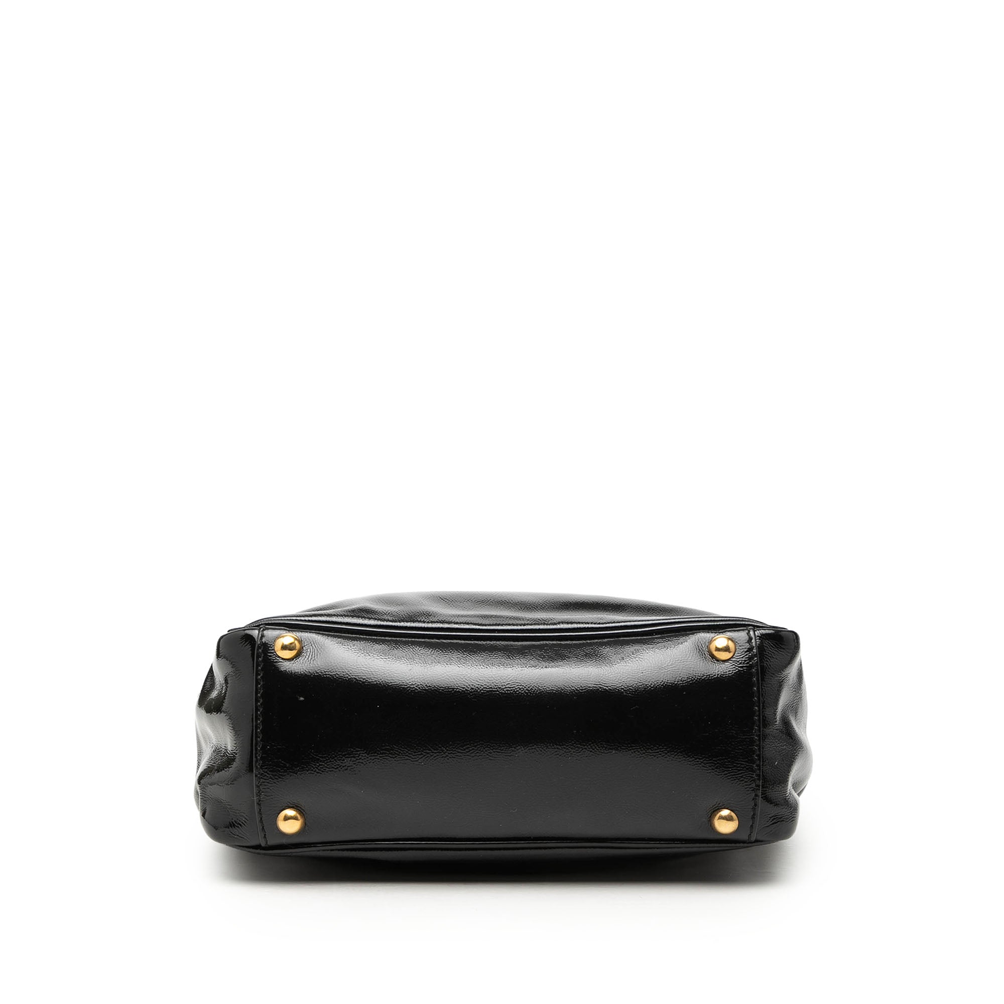 Small Textured Patent Y Mail Tote - Image 3