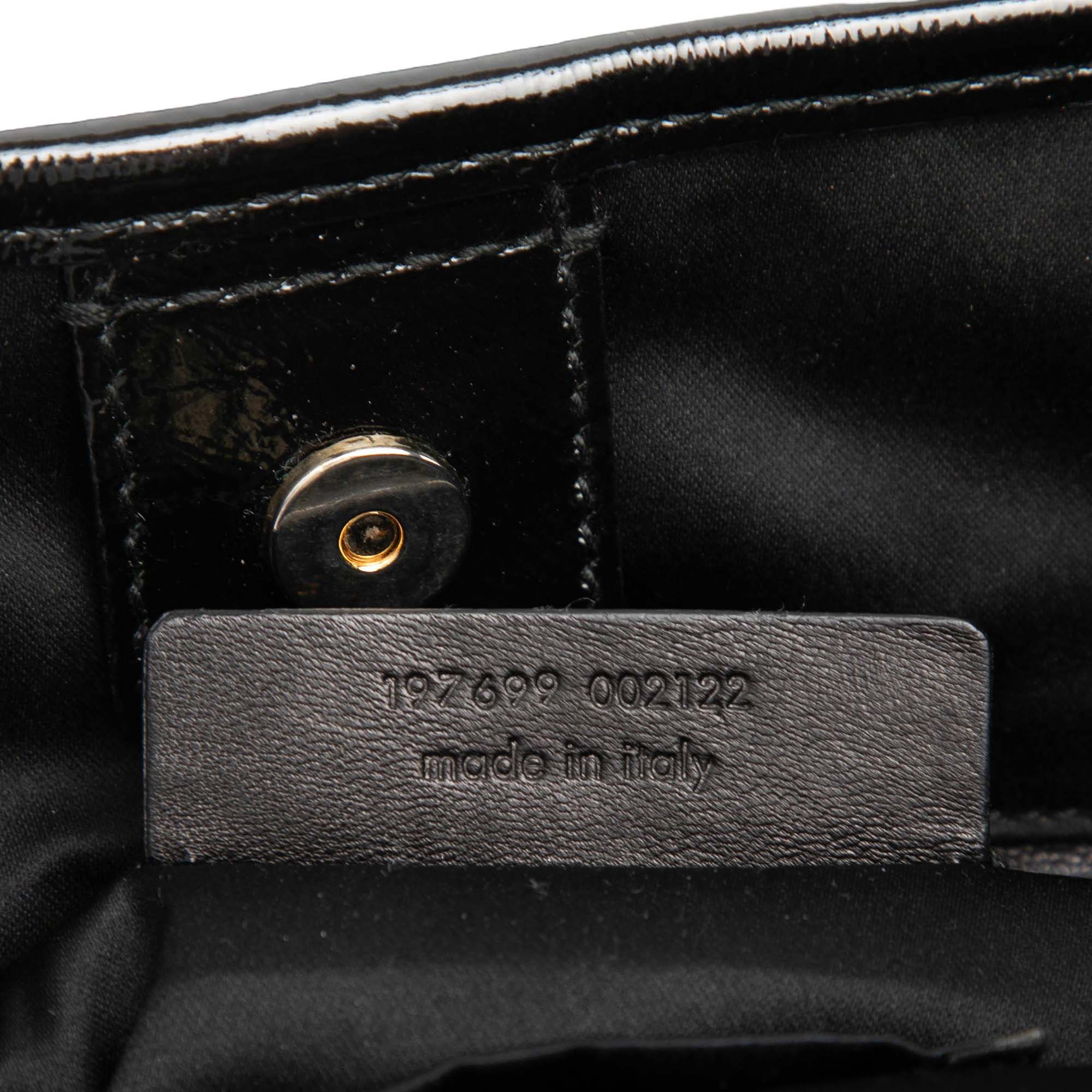 Small Textured Patent Y Mail Tote - Image 6