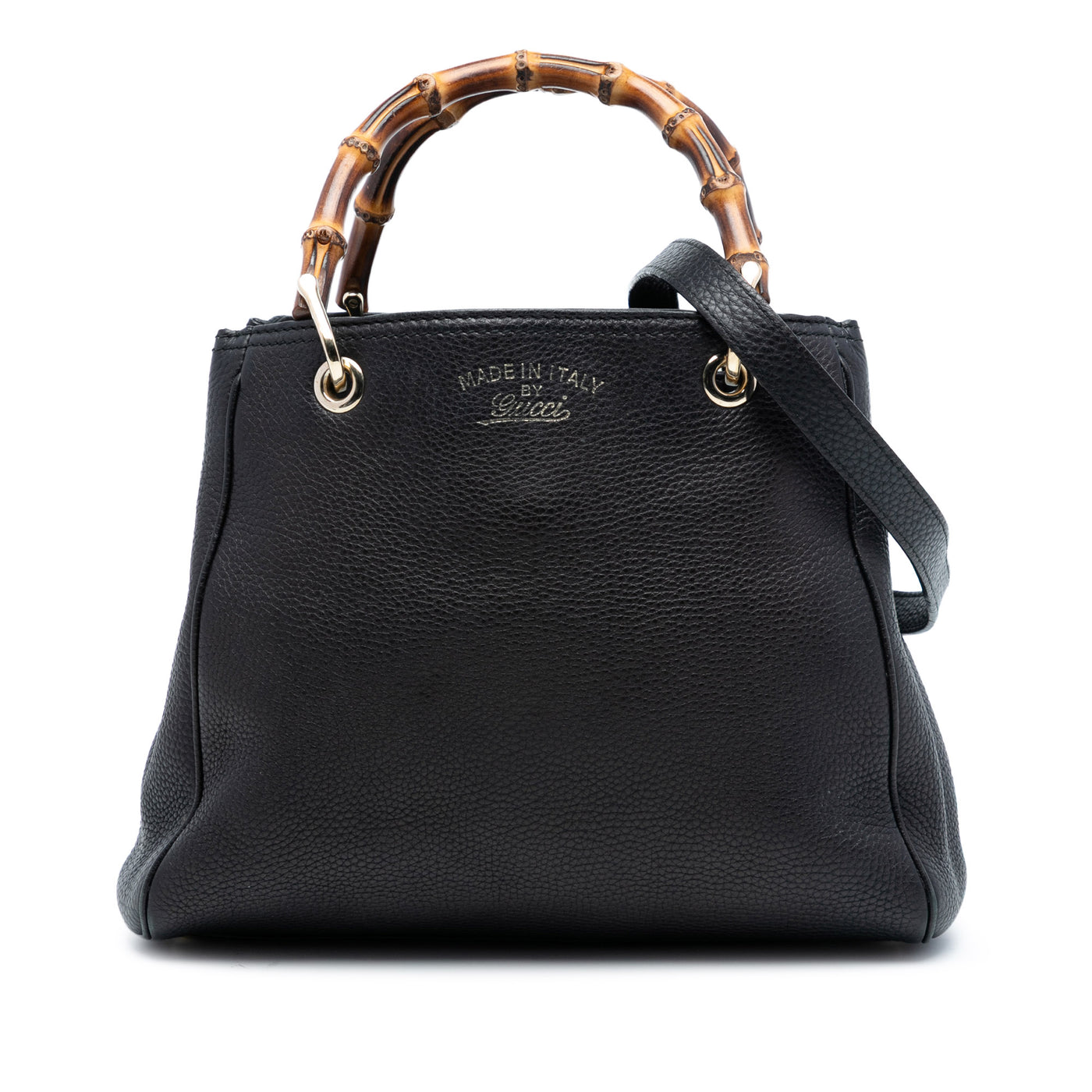 Small Calfskin Bamboo Shopper Satchel - Image 1
