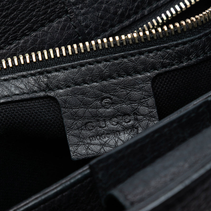 Small Calfskin Bamboo Shopper Satchel - Image 5