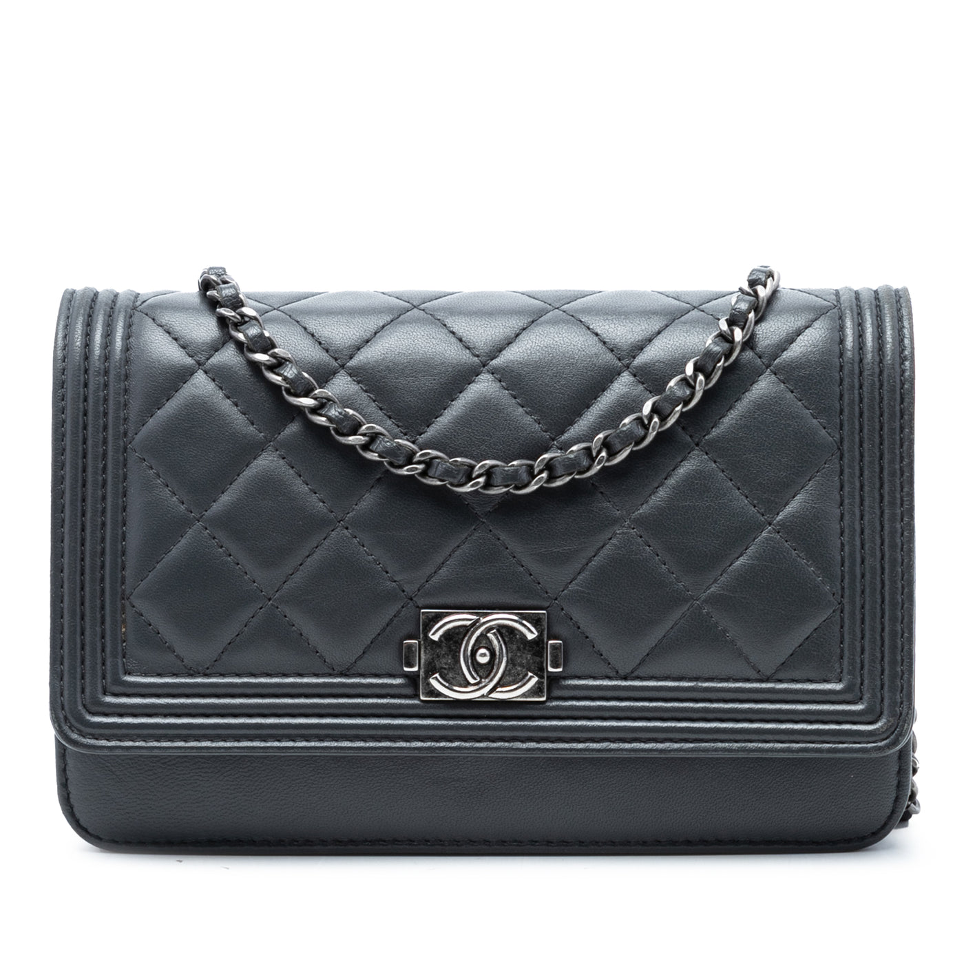 Quilted Lambskin Boy Wallet On Chain - Image 1