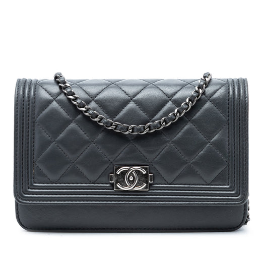 Quilted Lambskin Boy Wallet On Chain - Image 1
