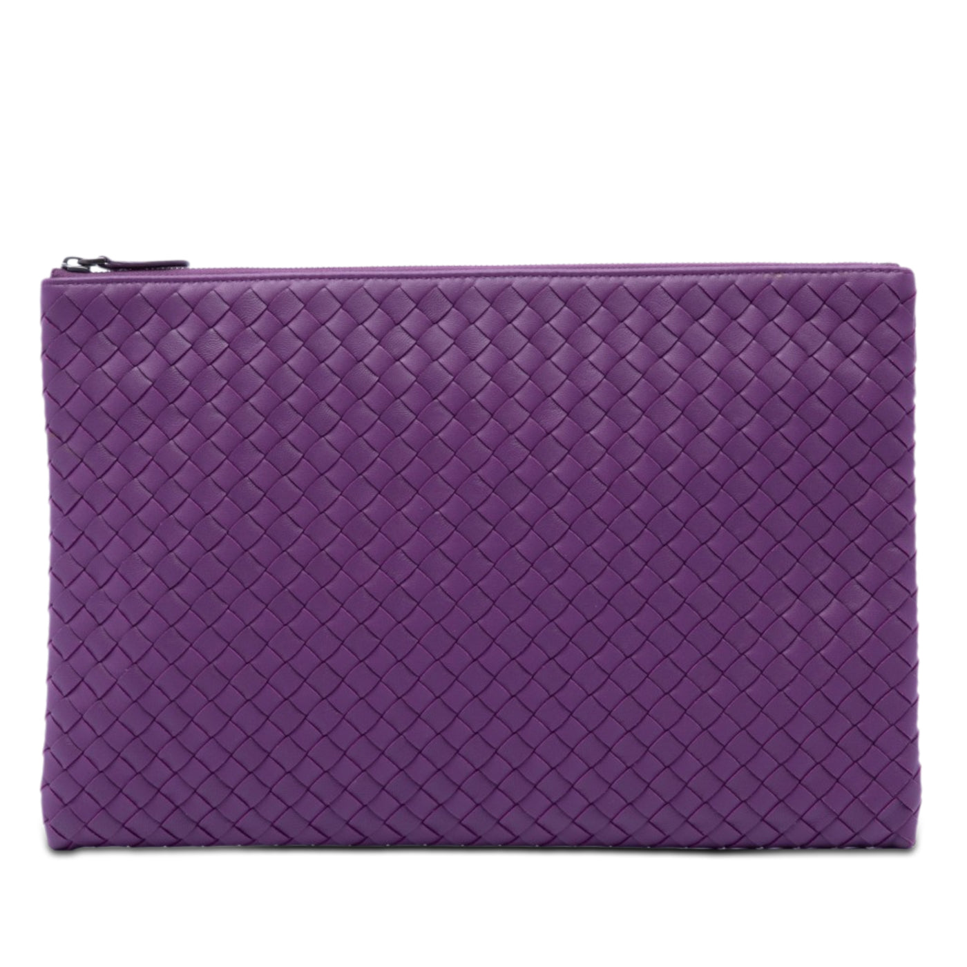 Large Nappa Intrecciato Flat Zip Biletto Pouch - Image 1