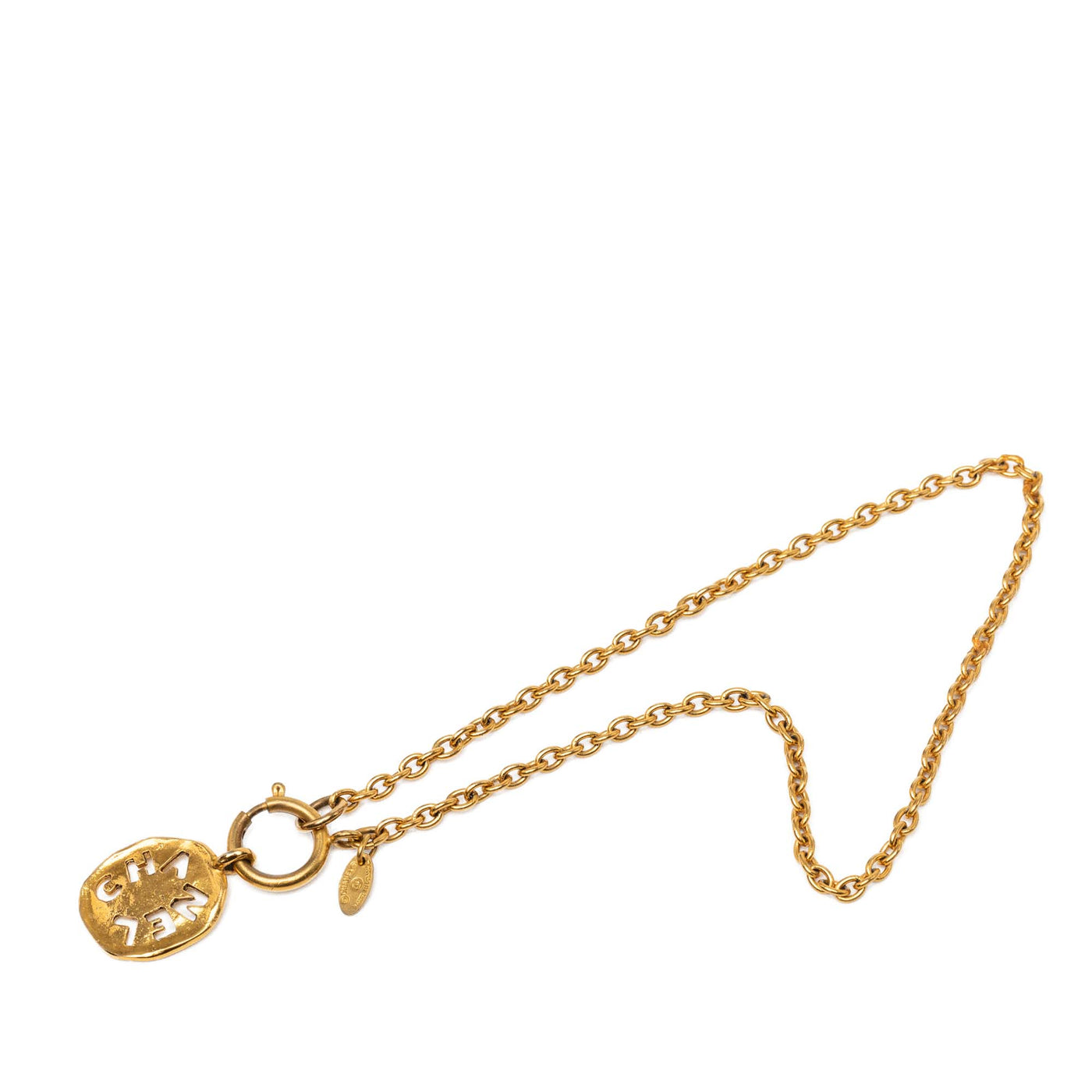 Gold Plated Cut Out Logo Pendant Necklace - Image 1