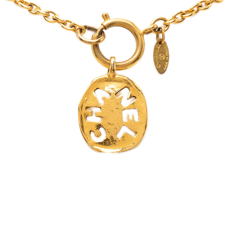 Gold Plated Cut Out Logo Pendant Necklace - Image 2
