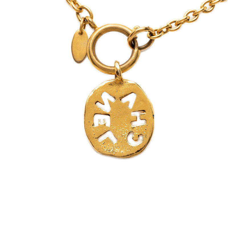 Gold Plated Cut Out Logo Pendant Necklace - Image 3