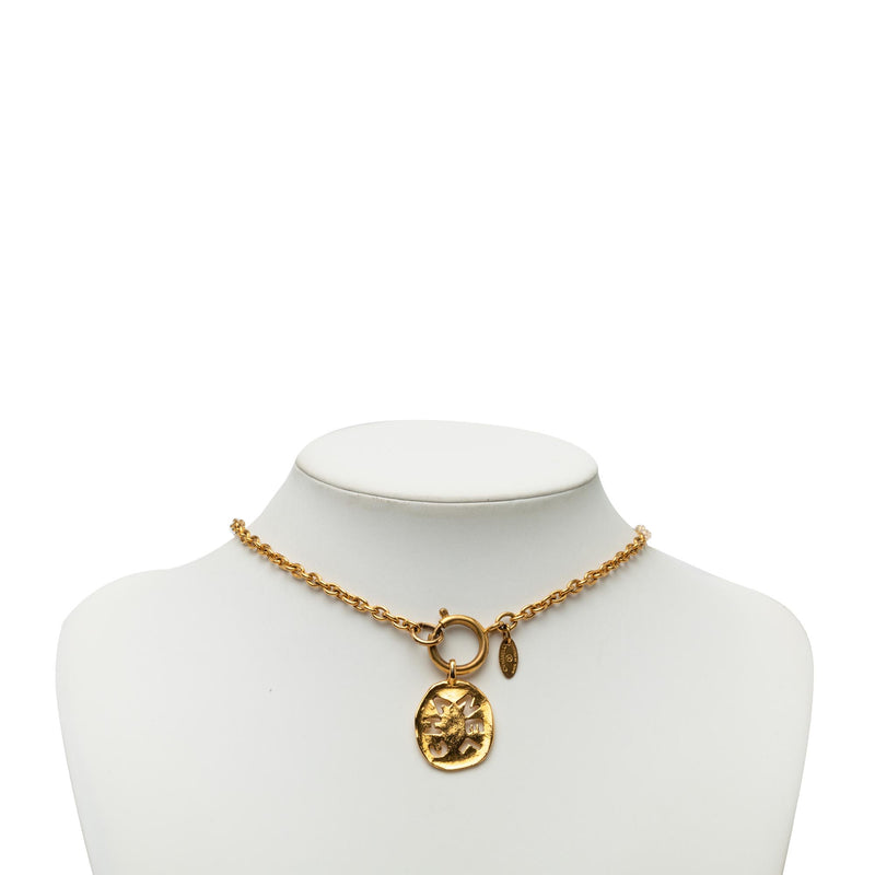 Gold Plated Cut Out Logo Pendant Necklace - Image 6
