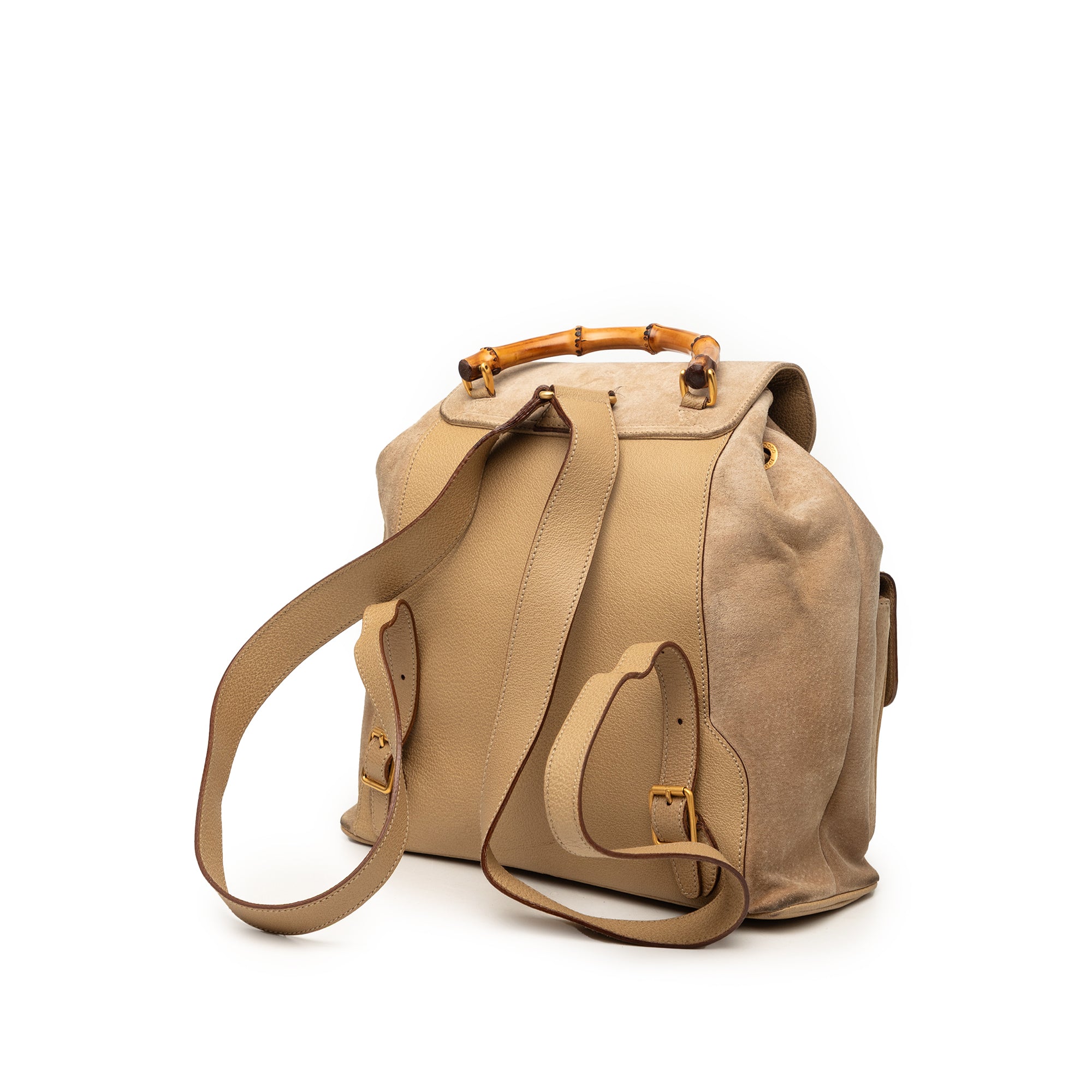 Suede Bamboo Drawstring Backpack - Image 2