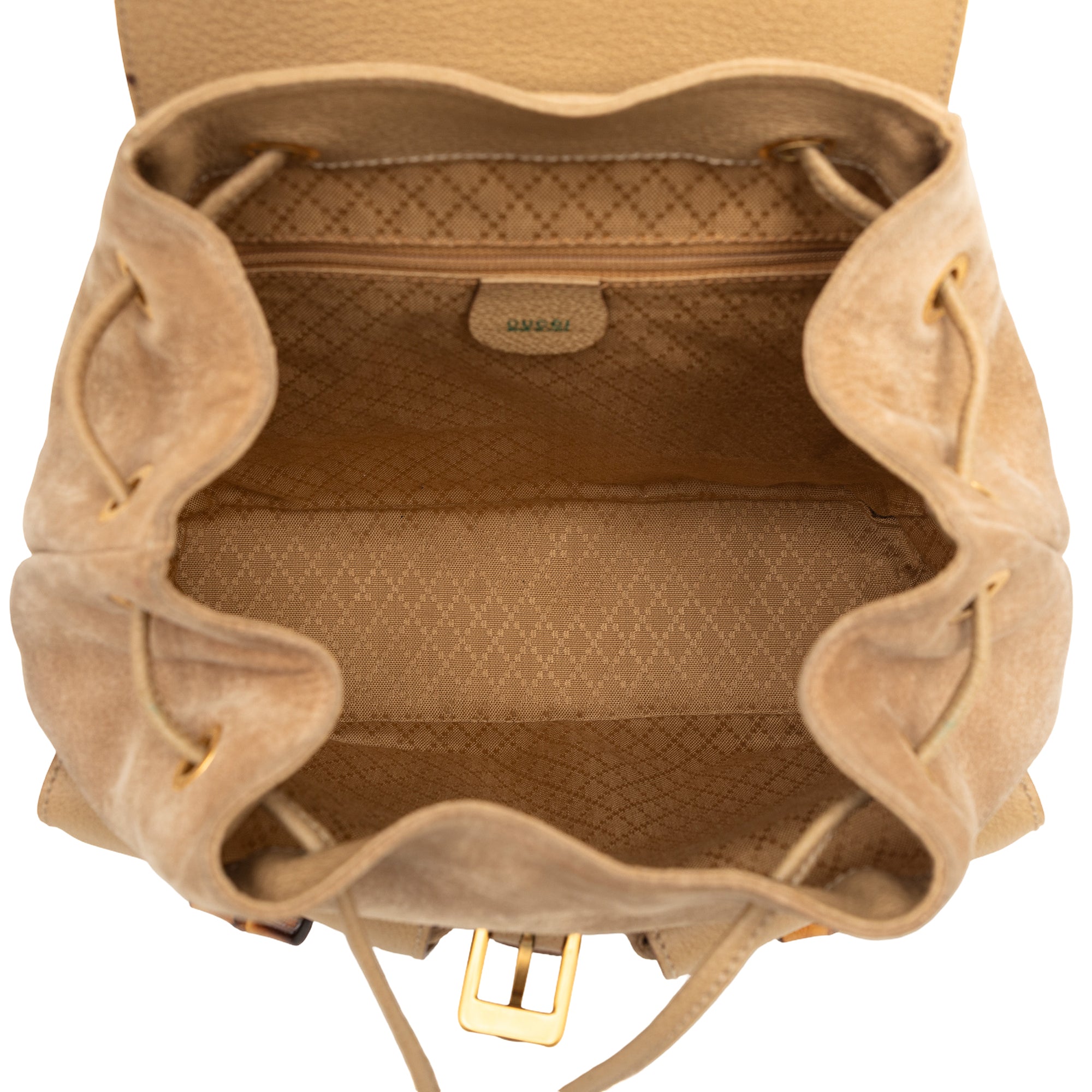 Suede Bamboo Drawstring Backpack - Image 4