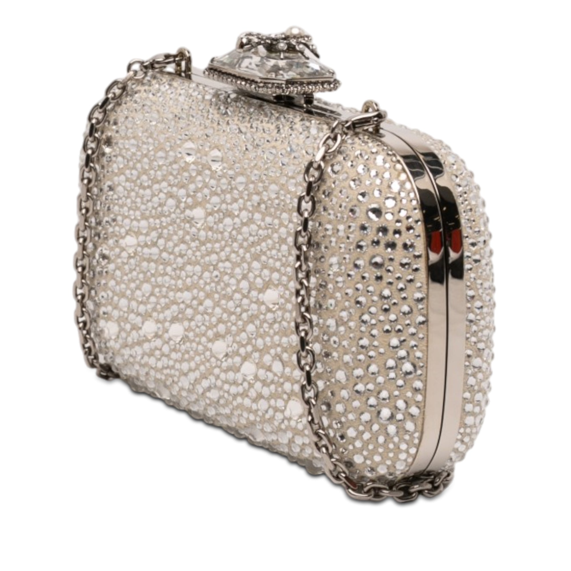 Crystal Embellished Satin Spider Clutch - Image 2