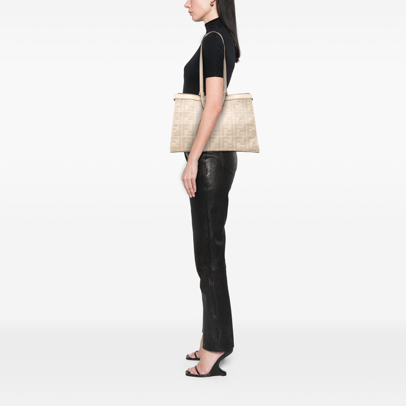 Zucca Embroidered Canvas Peekaboo X Tote - Image 8
