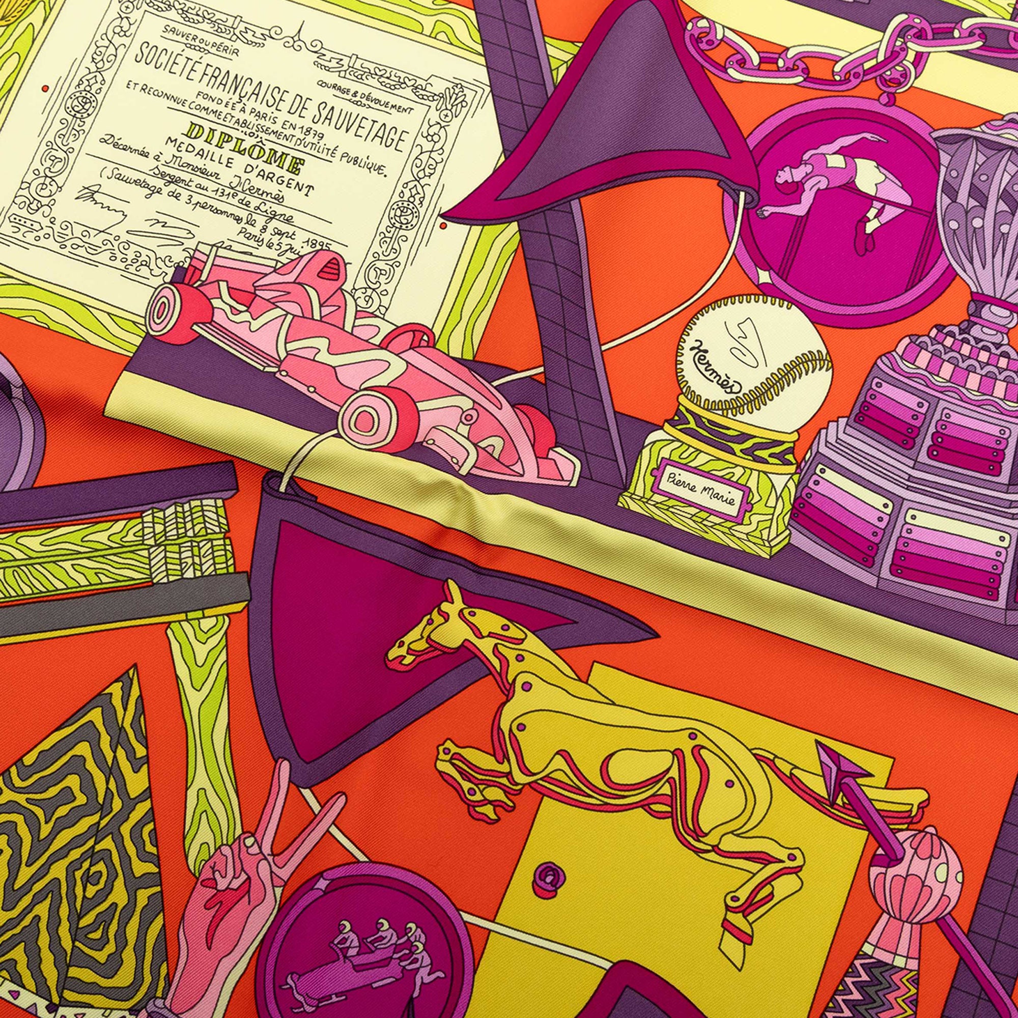 Les Trophee Silk Scarf 90 - Image 4