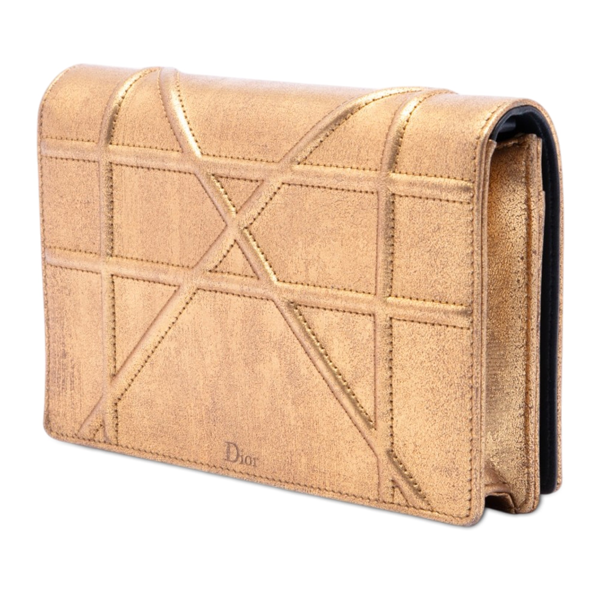 Metallic Calfskin Diorama Wallet on Chain - Image 2