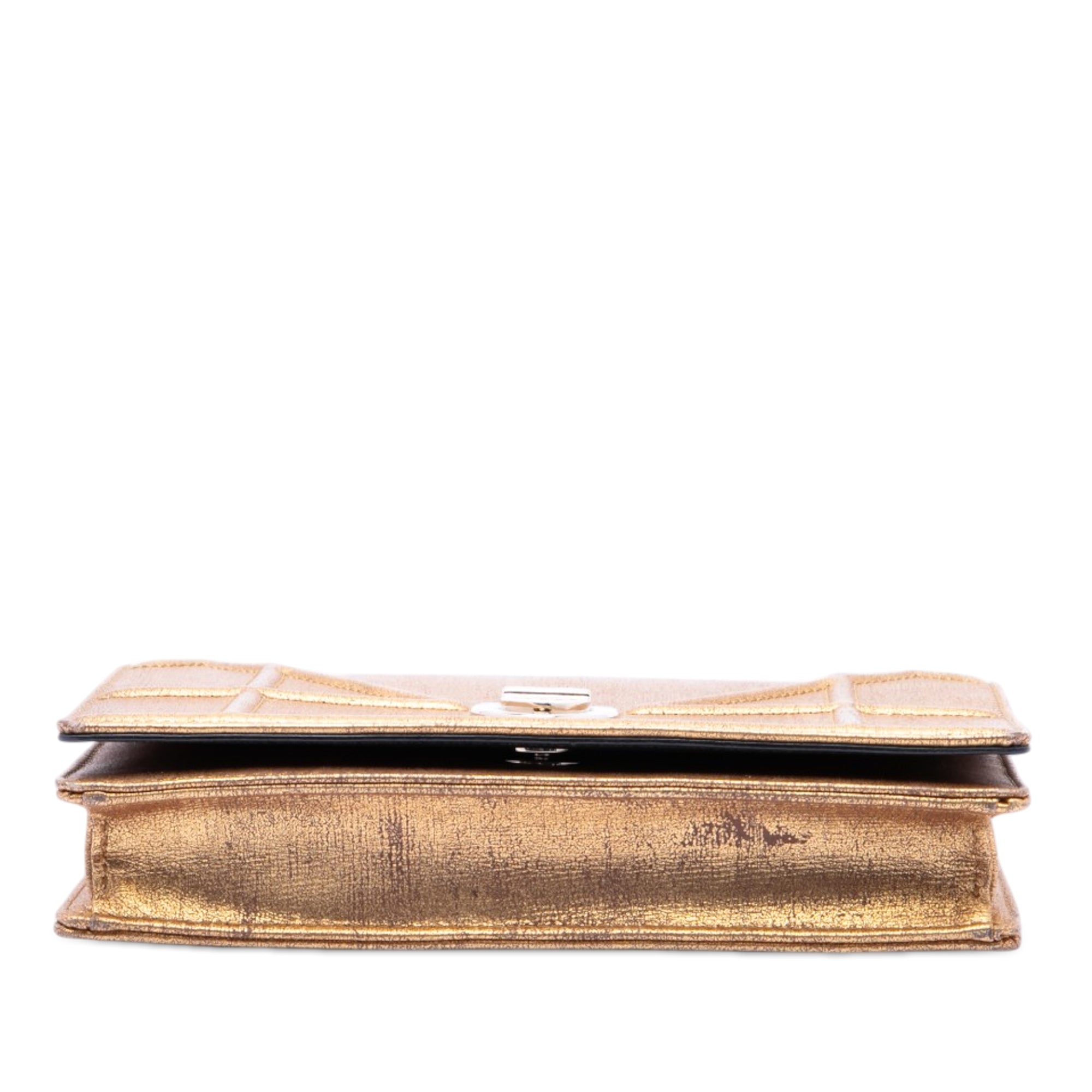 Metallic Calfskin Diorama Wallet on Chain - Image 3