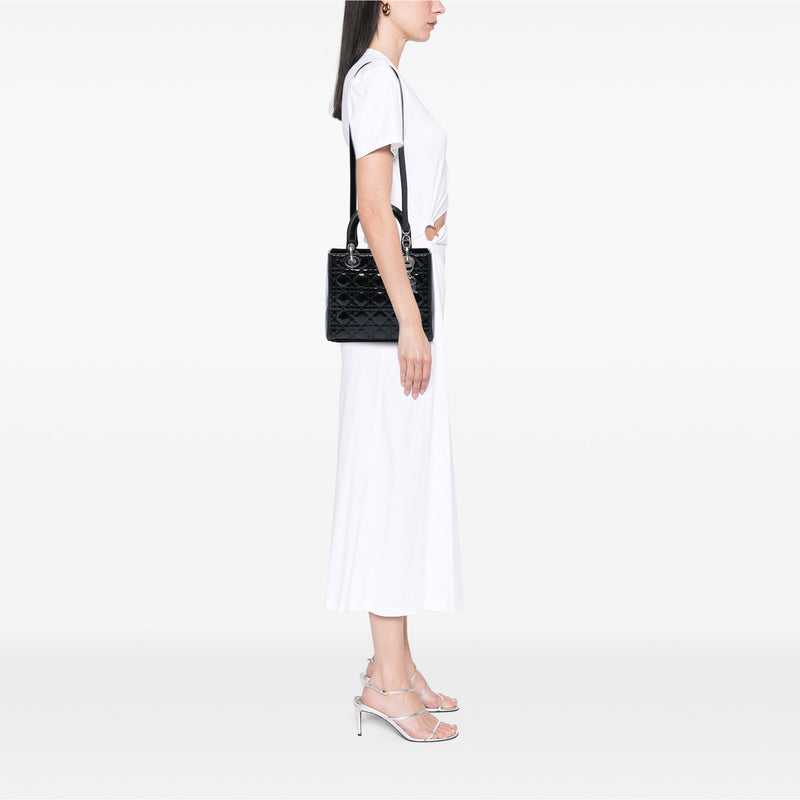 Medium Patent Cannage Lady Dior - Image 5