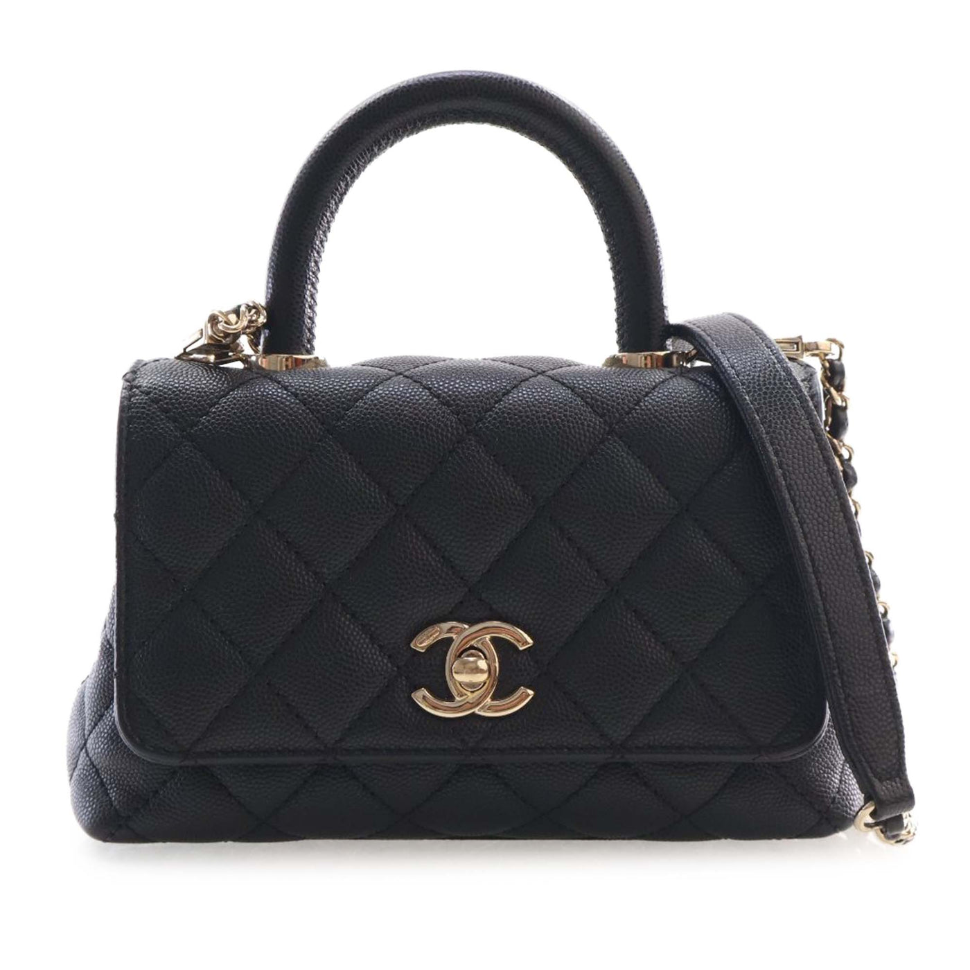 Extra Mini Quilted Caviar Coco Top Handle Bag - Image 1