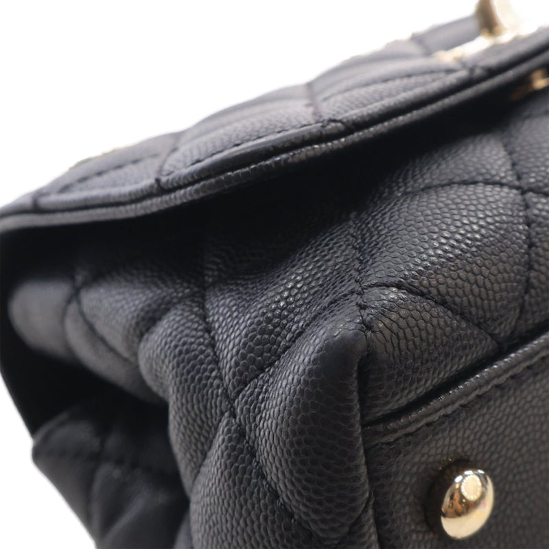 Extra Mini Quilted Caviar Coco Top Handle Bag - Image 12