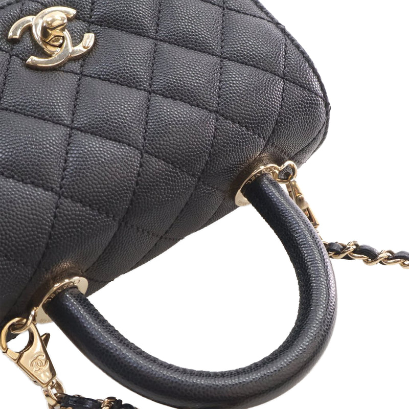 Extra Mini Quilted Caviar Coco Top Handle Bag - Image 13