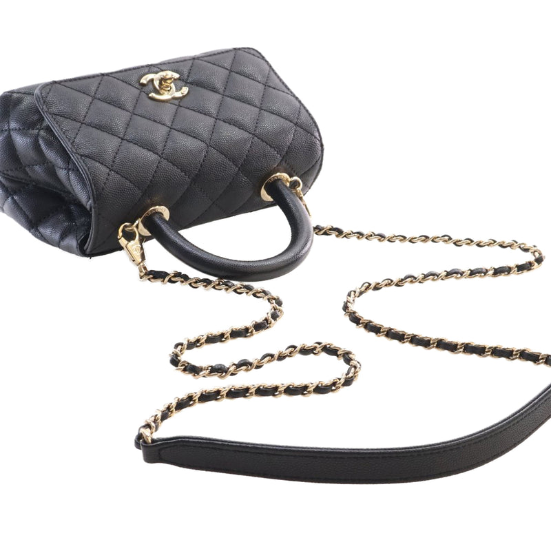 Extra Mini Quilted Caviar Coco Top Handle Bag - Image 14