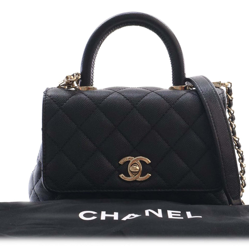 Extra Mini Quilted Caviar Coco Top Handle Bag - Image 15