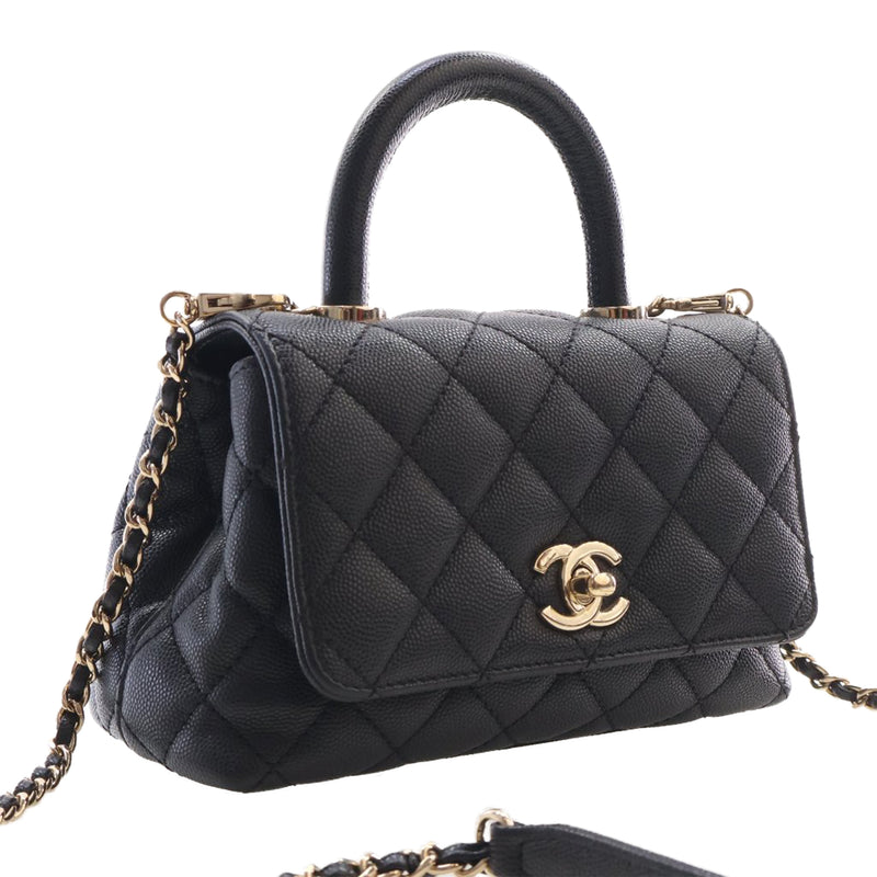 Extra Mini Quilted Caviar Coco Top Handle Bag - Image 2