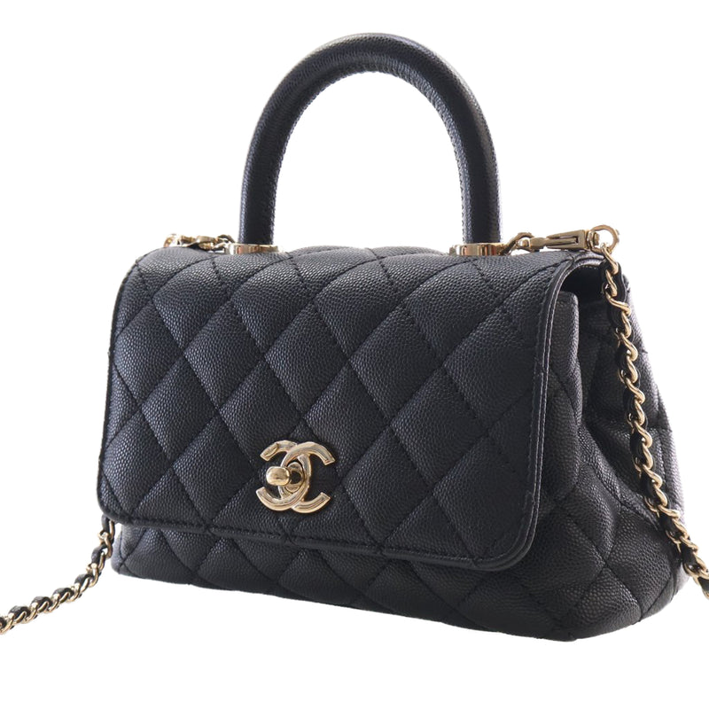 Extra Mini Quilted Caviar Coco Top Handle Bag - Image 3