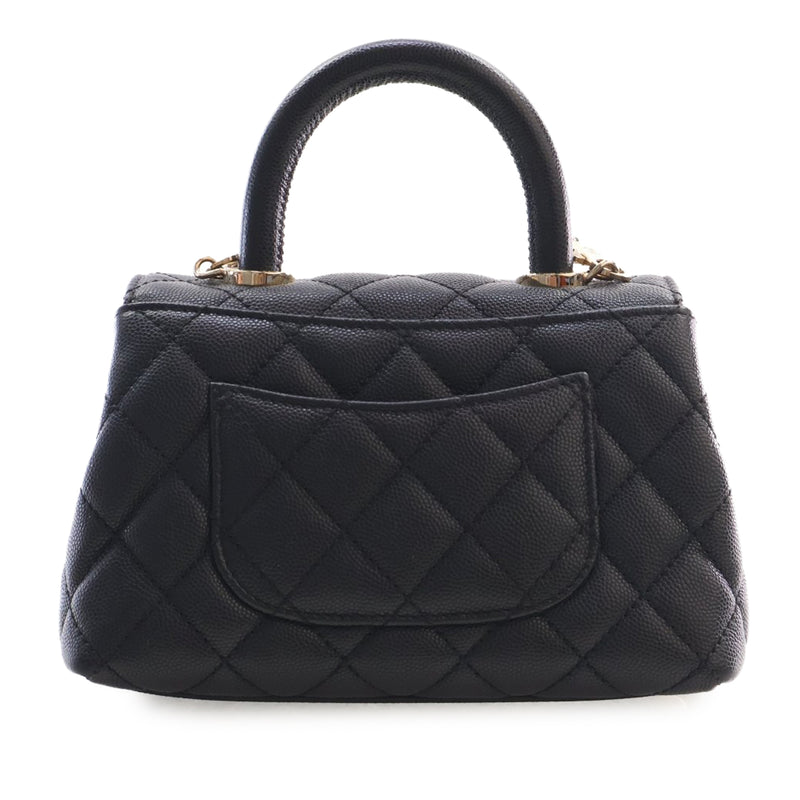 Extra Mini Quilted Caviar Coco Top Handle Bag - Image 4