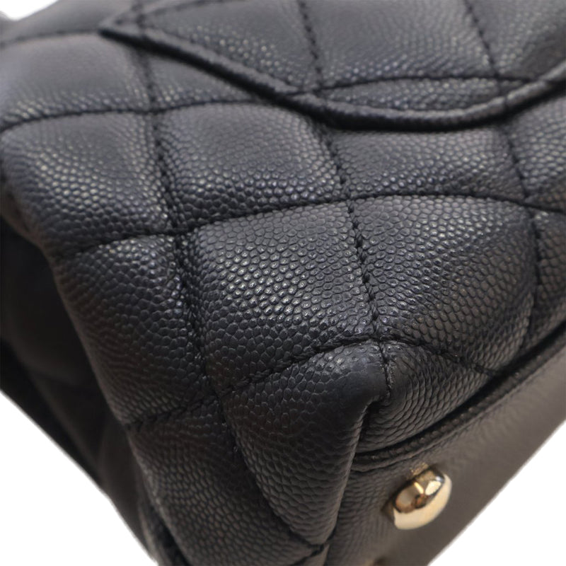 Extra Mini Quilted Caviar Coco Top Handle Bag - Image 9