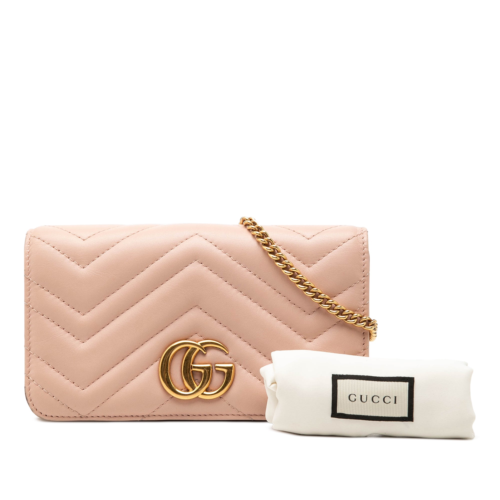 Mini GG Marmont Matelasse Calfskin Wallet On Chain - Image 7