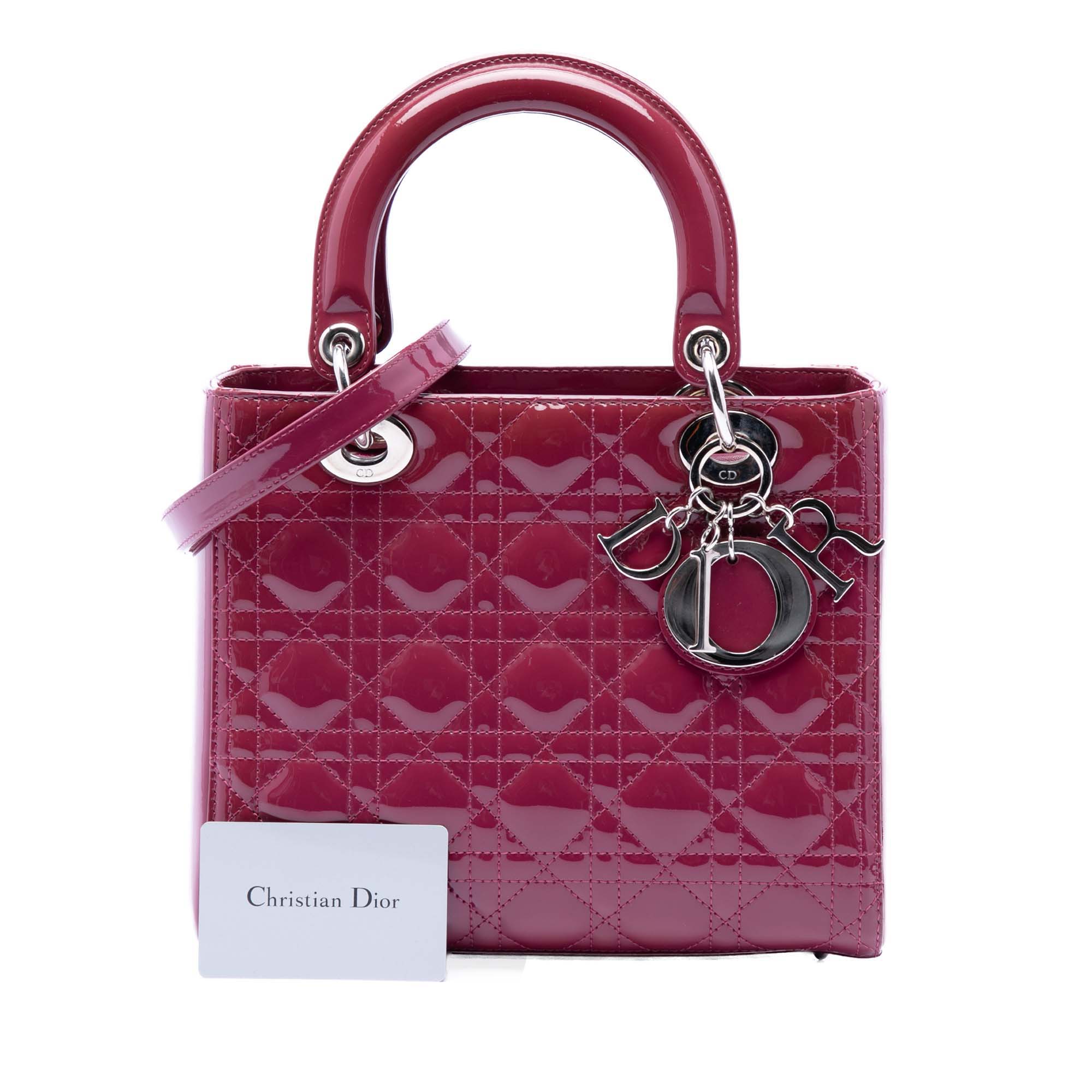 Medium Patent Cannage Lady Dior - Image 7
