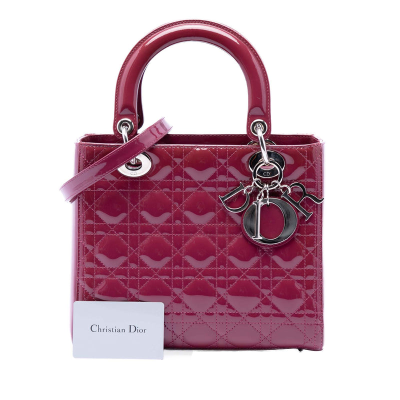 Medium Patent Cannage Lady Dior - Image 7