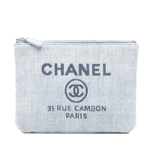 Small Denim Deauville O Case Clutch - Image 1